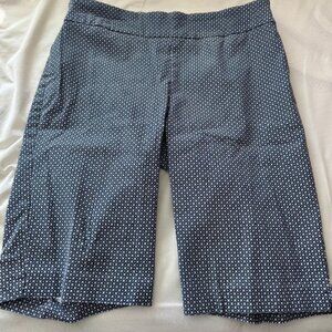 Women's 13" shorts, navy blue with white small dots